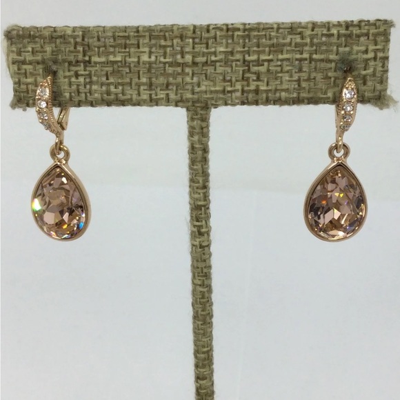 Givenchy Rose Goldtone Champagne Crystal Bracelet & Earrings Set - Picture 2 of 4